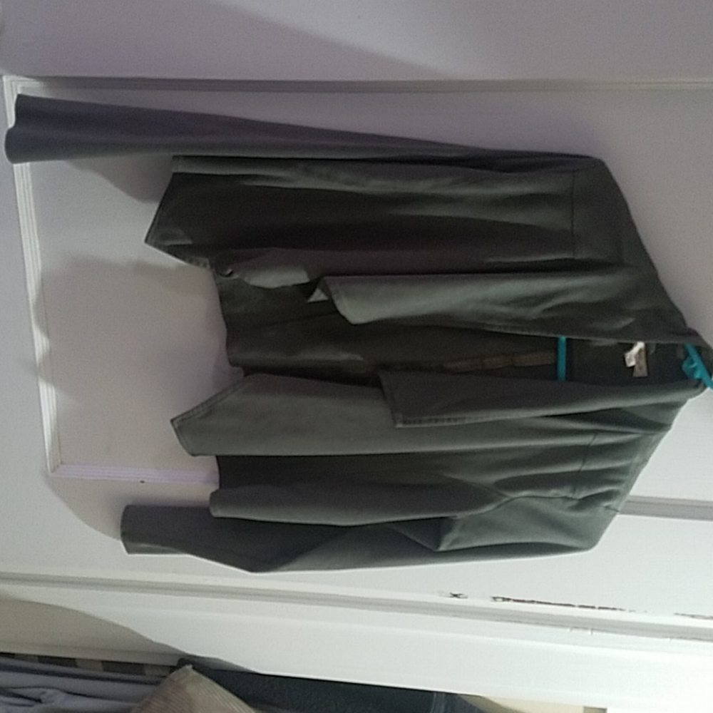 Suede olive green overcoat